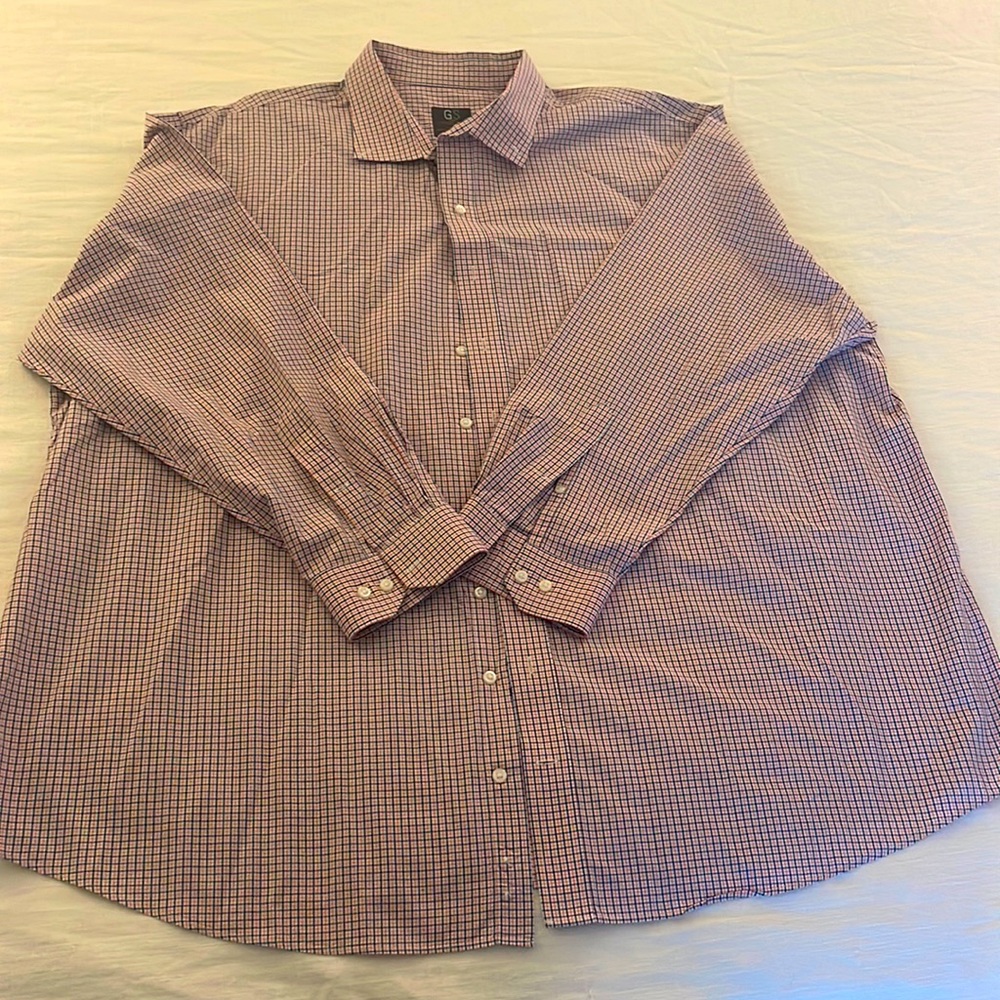 Like new gold series 20 37/38 orange/blue checkered shirt